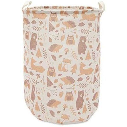 Okuna Outpost Collapsible Canvas Laundry Basket With Handles, Clothes Storage Closet Nursery Hamper For Bathroom & Bedroom