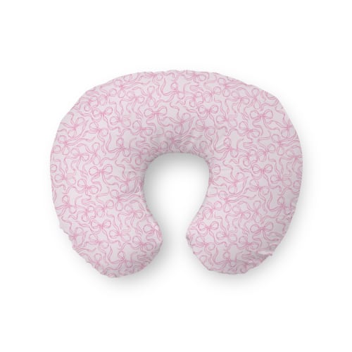 Nursing Pillow Cover - Fancy Bows Blush