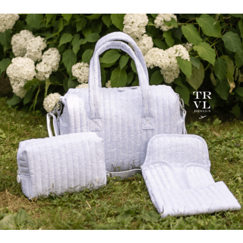 Quilted Stroller Bag Bundle + Changer Mat + Everyday (3 Piece) - Woodland Blue