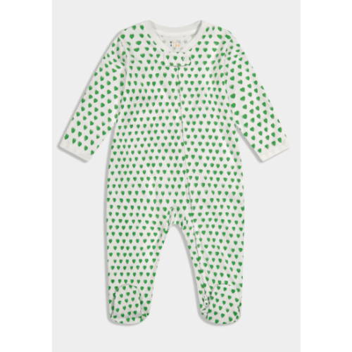 Infant Hearts Zipper Footie