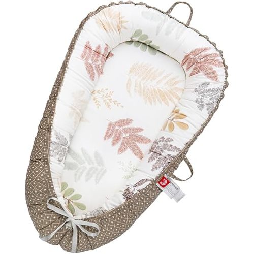 Baby Lounger for Newborn Cover，Removable Slipcover Infant Nest-Breathable & Portable Adjustable Cotton Soft Baby Floor Seat - for TravelNewborn Essentials (Leaves)