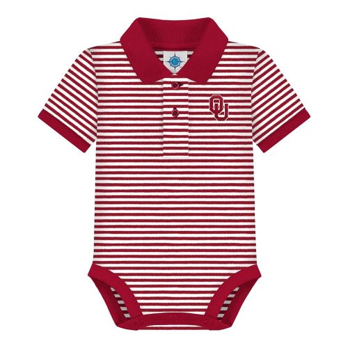 Creative Knitwear College Baby Striped Polo Bodysuit - Team Logo, Multiple Colors, for Boys & Girls (0-12 Months)