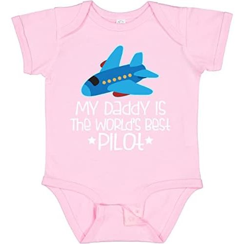 inktastic Daddy Is Worlds Best Pilot Airplane Childs Baby Bodysuit