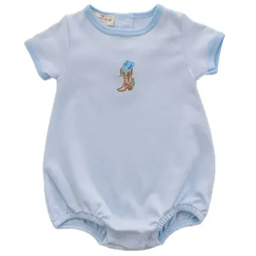 Boots and Blooms Bubble - Light Blue - 6 Months