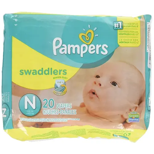 Pampers Swaddlers Diapers, Newborn (Up to 10 lbs.), 20 Count
