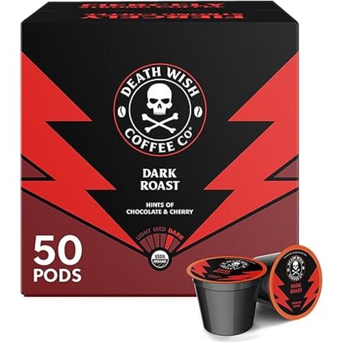 Death Wish Coffee - Dark Roast Single Serve Pods - (50 Count)