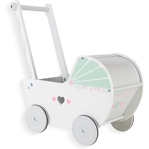 Wooden Baby Push Walker for 1 Year Old and up, Toddler Shopping Cart Push Toys for Boys Girls