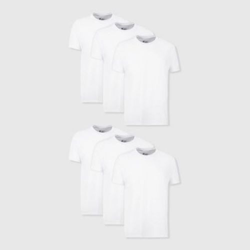 Hanes Men's Crew Neck T-Shirt with Fresh IQ 6pk - White M: Tagless, Moisture Wicking