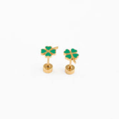 Clover Enamel Stud Earring