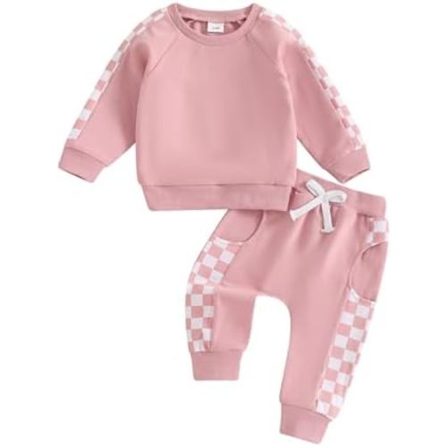 Toddler Baby Girl Clothes Conttrast Color Fall Winter Outfit Long Sleeve Sweatshirts and Pants Newborn Infant Set