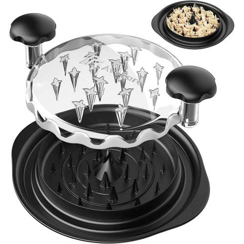 Chicken Shredder Large Chicken Breast Shredder Tool Twist with Brush&Fork, Visible Meat Shredder Machine, Strong Anti-Slip Strip, Ergonomic Handle, BPA Free, Suitable for Pork Beef Chicken