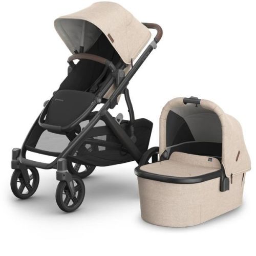UPPAbaby Vista V3 Pram with Bassinet LIAM (Oat Mélange/Carbon/ Chestnut Leather)