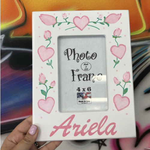 Personalized wood photo frame