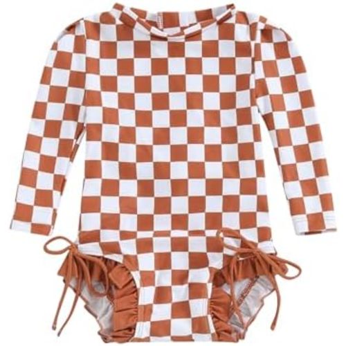 MAYUMMPY Toddler Baby Girls Bikini Beach Swimwear Zipper Swimsuit UPF 50+ Rash Guard One Piece Long Sleeve Bathing Suit