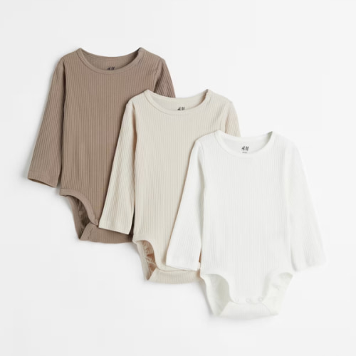 3-pack Ribbed Bodysuits