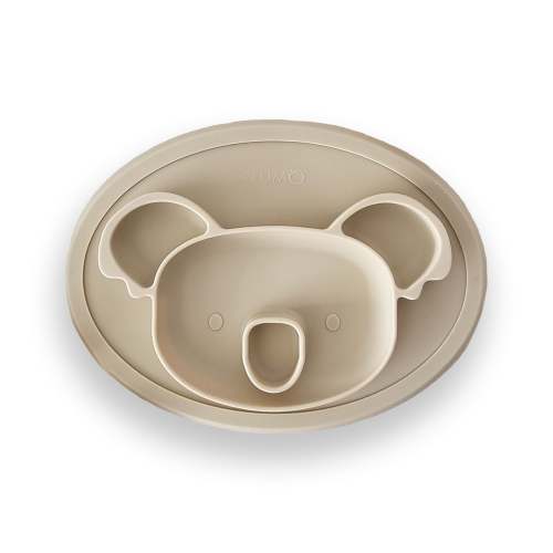Plum Silicone Placemat Plate Koala - Sand