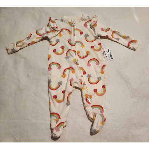 NWT Old Navy Rainbow Fruit One Piece Footed Sleeper Baby Girl