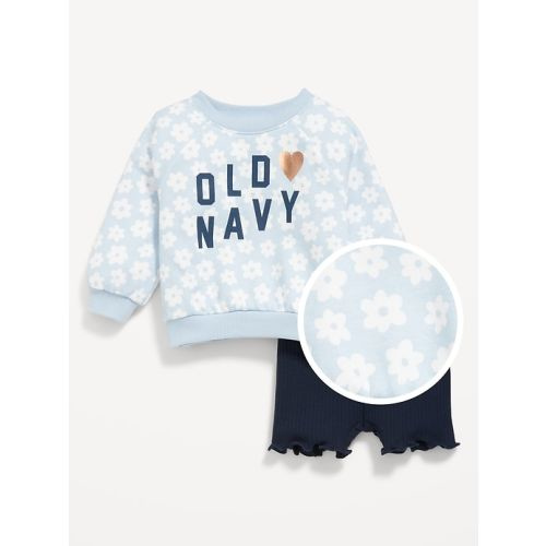Logo-Graphic Sweatshirt and Biker Shorts Set for Baby