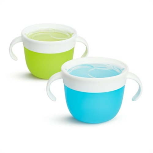 Munchkin® Snack Catcher, Holds up to 9 oz, Blue/Green, Unisex, 2 Pack