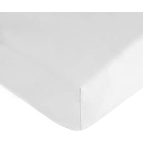 TL Care Fitted Crib Sheet 28" x 52", Soft Breathable Neutral 100% Cotton Jersey Sheet, White, for Boys and Girls, Fits Crib and Toddler Bed mattresses
