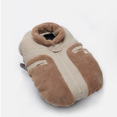 Car Seat Cocoon - Cappuccino Appliqué