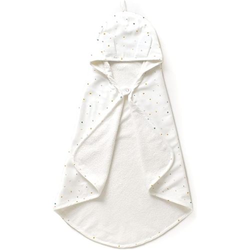 MakeMake Organics Organic Cotton Hooded Towel Baby Toddler GOTS Certified Organic Cotton Beach Poncho Towel Large Absorbent Non Toxic Neutral (Dotty, Diagonally 35"x35")