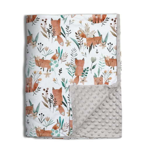 Gllquen Baby Blanket Soft Minky with Double Layer Dotted Backing Receiving Blankets for Newborn Girls Boys, Toddler, Infant 30"x 40",Cute Foxes