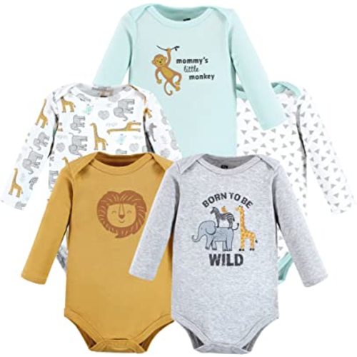 Hudson Baby unisex-baby Cotton Long-sleeve Bodysuits