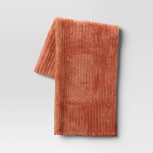 Channeled Plush Throw Blanket - Room Essentials™, Color: Terracotta