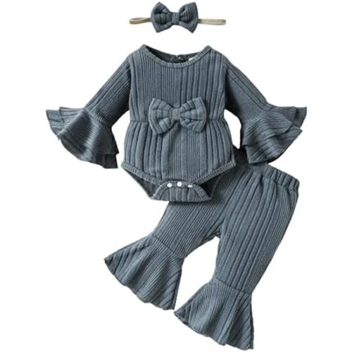 SUNNY PIGGY Baby Girl Clothes Infant Newborn Outfits Romper 0-18 Month Toddler Girls’ Clothing Pant Set