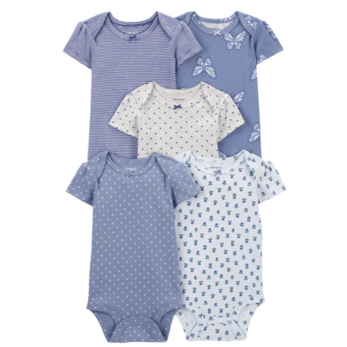 Baby 5-Pack Butterfly Short-Sleeve Bodysuits