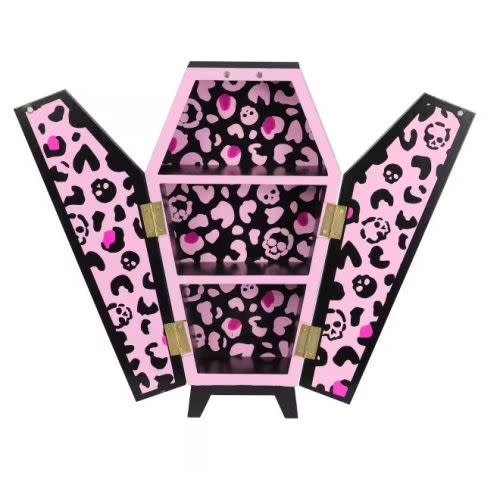 14" Black & Pink Leopard Print Coffin Tabletop Décor by Ashland®
