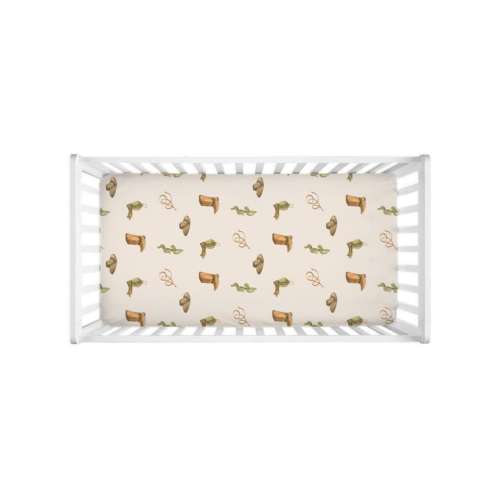 Little Cowboy Fitted Crib Sheet - Standard and Mini Crib Mattress 28x52