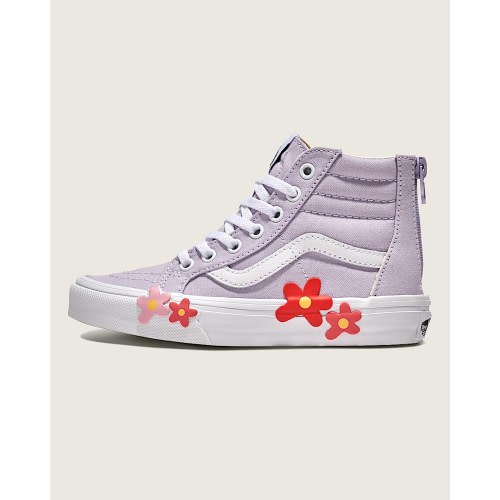 Little Kids Sk8-Hi-Zip Flower Shoe in Evening Haze Purple | Vans