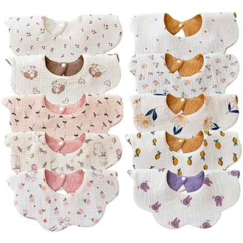 Baby Bibs Muslin Drool Teething Drooling Bibs for Baby Girl Boy Muslin Cotton