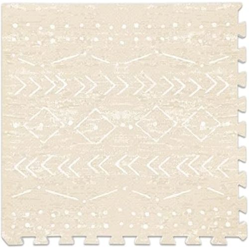 Baby Play Mat for Floor – 4x6ft Beige | Soft Non Toxic Premium EVA Foam Tiles for Tummy Time, Crawling & Playroom – Waterproof Interlocking Floor Mat for Babies & Toddlers by Lillefolk (6 Tiles)