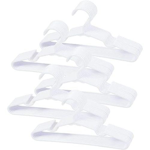 50 pcs White Baby Nursery Closet Hangers,Non-Slip Laundry Infant Pant Hanger for Newborn Clothes,Ultra-Thin Child Coat Hanger for Girl Boy Toddler Kid