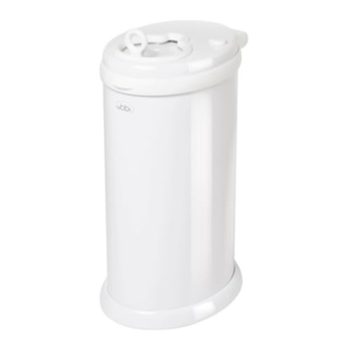 Ubbi Steel Diaper Pail, Odor Locking, No Special Bag Required, Award-Winning, Registry Must-Have, White