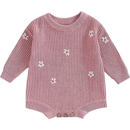 FYBITBO Baby Girl Boy Sweater Knit Oversized Pullover Sweatshirt Romper Onesie Warm Fall Winter Clothes Outfit Newborn