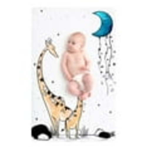 JumpOff Jo - Fitted Mini Crib Sheet for Portable Crib, Playard, and Playpen Mattresses and Mats, Super Soft 100% Cotton, 24 in. x 38 in. - Giraffe & A Calf