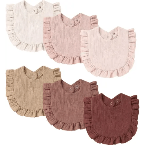 Baby Muslin Bibs Bandana Drool Bibs for Unisex Boys & Girls, Soft and Absorbent Cotton Teething Drooling Bib Set for Newborn Toddler