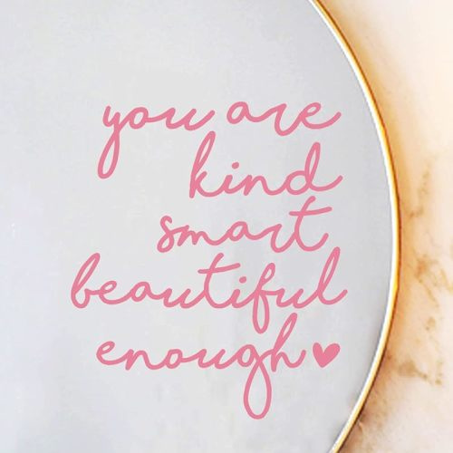 Amazon.com: 2x Mirror Decal Vinyl, Car Mirror Decal, Mirror Sticker, Positive Affirmation Decal, Affirmation Stickers for Mirror, for Kids, for Teens, Bathroom Decal, Affirmation Stickers, Set of 2 (Pink) : Handmade Products