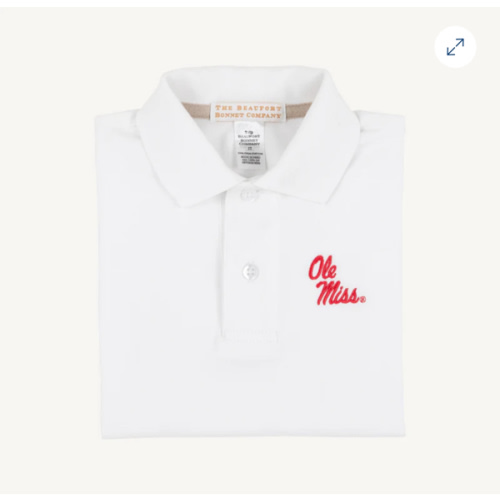 Ole Miss Prim & Proper Polo & Onesie - Worth Avenue White