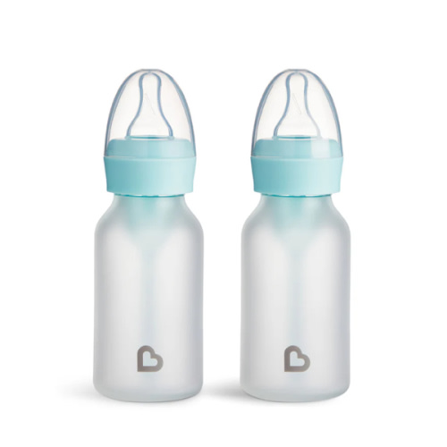 Bond™ Silicone Glass Bottle 8oz, 2pk, Blue | Munchkin