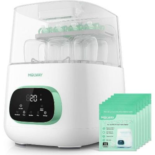 MOLWAY Baby Bottle Washer, Sterilizer and Dryer,All-in-One Pro Cleaning Machine for Bottles