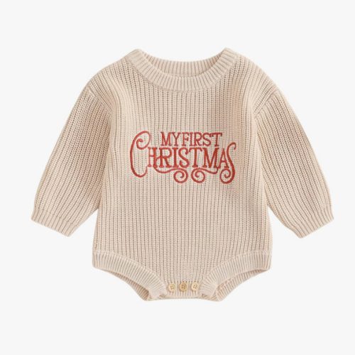 Adobabirl Baby Boy Knitted Sweater Bubble Romper Long Sleeve Jumpsuit Festival Outfit Fall Winter Spring Clothes