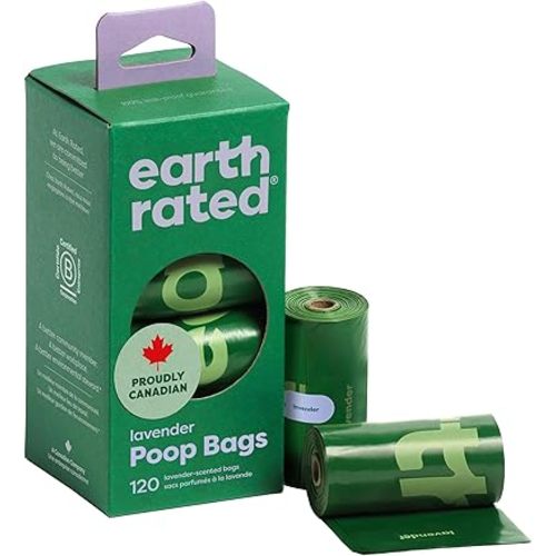 Earth Rated (A Canadian Company), Poop Bags for Dogs Guaranteed Leak Proof and Extra Thick Waste Bag Refill Rolls, Lavender Scented, 120 Count