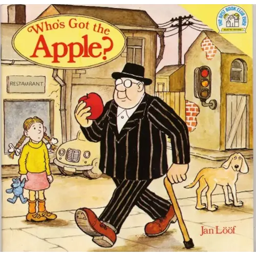 WHO'S GOT THE APPLE by Jan Loof, translated and adapted by Ole Risom and Linda Hayward (BEST BOOK CLUB EVER Selected Edition. Softcover Random House 1975)