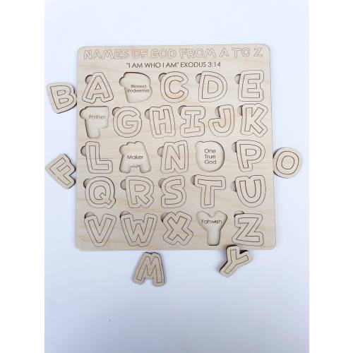 Names of God Puzzle | Wooden Bible Puzzle | Wooden Puzzle | Bible Study Resource | Christian Homeschool | Christian Gift