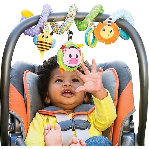 Infantino Stretch & Spiral Activity Toy - Textured Play Activity Toy for Sensory Exploration and Engagement